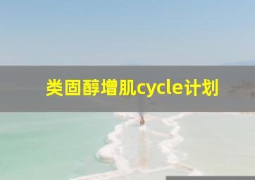 类固醇增肌cycle计划