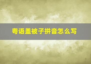 粤语盖被子拼音怎么写