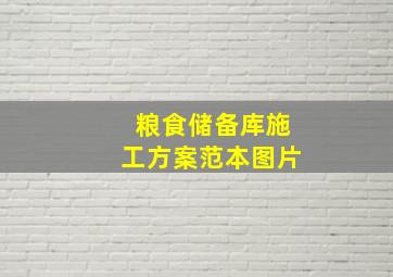 粮食储备库施工方案范本图片