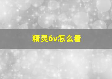 精灵6v怎么看