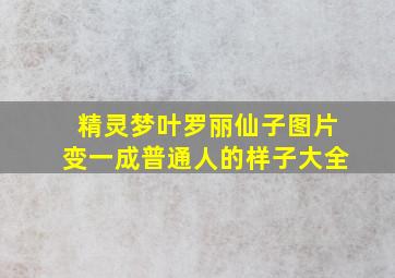 精灵梦叶罗丽仙子图片变一成普通人的样子大全