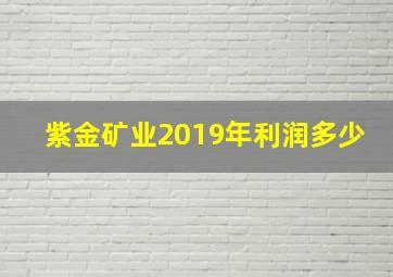 紫金矿业2019年利润多少