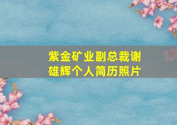 紫金矿业副总裁谢雄辉个人简历照片