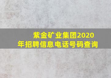 紫金矿业集团2020年招聘信息电话号码查询