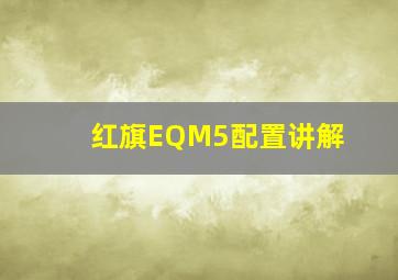 红旗EQM5配置讲解