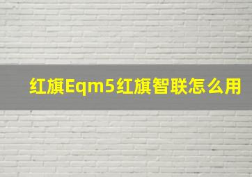 红旗Eqm5红旗智联怎么用