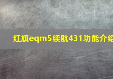 红旗eqm5续航431功能介绍