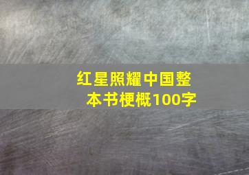 红星照耀中国整本书梗概100字