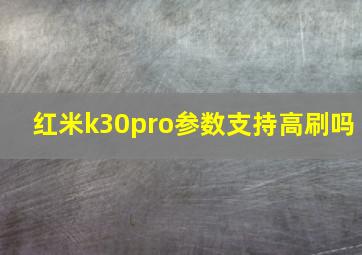 红米k30pro参数支持高刷吗