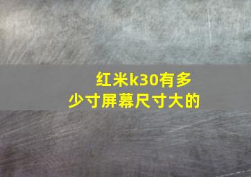 红米k30有多少寸屏幕尺寸大的