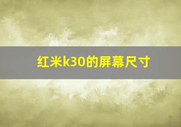 红米k30的屏幕尺寸