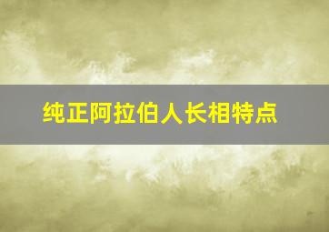 纯正阿拉伯人长相特点