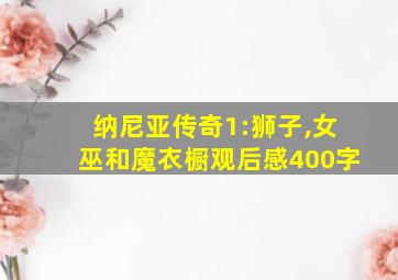 纳尼亚传奇1:狮子,女巫和魔衣橱观后感400字