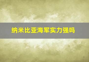 纳米比亚海军实力强吗