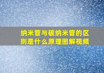 纳米管与碳纳米管的区别是什么原理图解视频