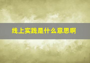 线上实践是什么意思啊