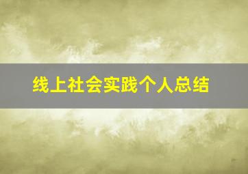 线上社会实践个人总结