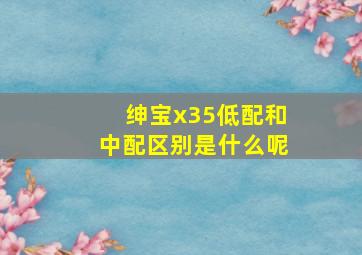 绅宝x35低配和中配区别是什么呢