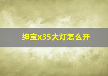 绅宝x35大灯怎么开