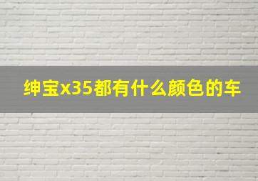 绅宝x35都有什么颜色的车