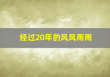 经过20年的风风雨雨