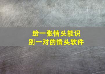 给一张情头能识别一对的情头软件