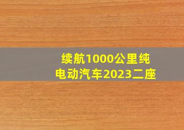 续航1000公里纯电动汽车2023二座