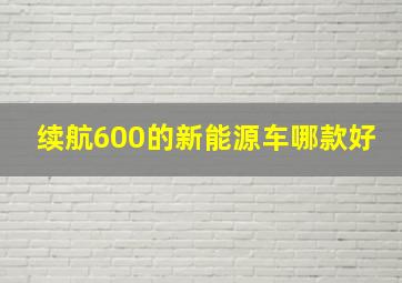 续航600的新能源车哪款好