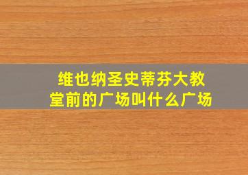 维也纳圣史蒂芬大教堂前的广场叫什么广场