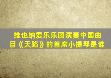 维也纳爱乐乐团演奏中国曲目《天路》的首席小提琴是谁