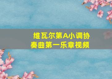 维瓦尔第A小调协奏曲第一乐章视频