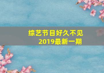 综艺节目好久不见2019最新一期