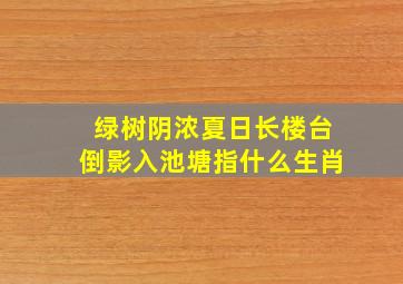 绿树阴浓夏日长楼台倒影入池塘指什么生肖