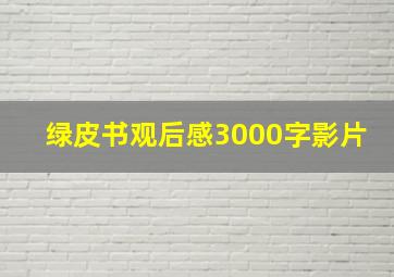 绿皮书观后感3000字影片