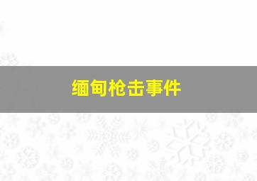 缅甸枪击事件