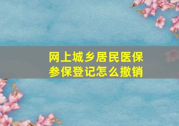 网上城乡居民医保参保登记怎么撤销