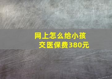 网上怎么给小孩交医保费380元