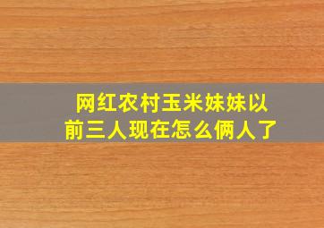 网红农村玉米妹妹以前三人现在怎么俩人了