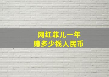 网红菲儿一年赚多少钱人民币