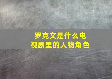 罗克文是什么电视剧里的人物角色