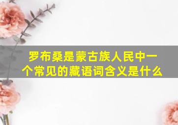 罗布桑是蒙古族人民中一个常见的藏语词含义是什么