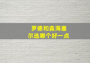 罗德和森海塞尔选哪个好一点