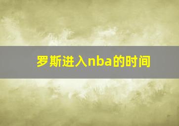 罗斯进入nba的时间