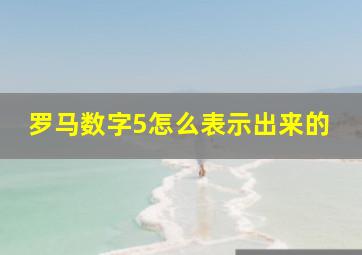 罗马数字5怎么表示出来的