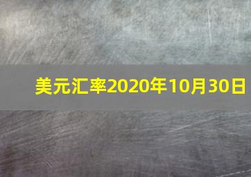 美元汇率2020年10月30日