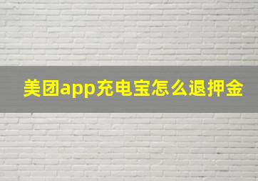 美团app充电宝怎么退押金