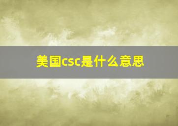 美国csc是什么意思