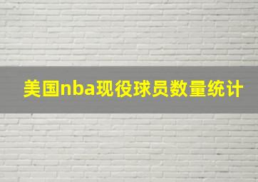 美国nba现役球员数量统计