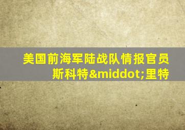 美国前海军陆战队情报官员斯科特·里特