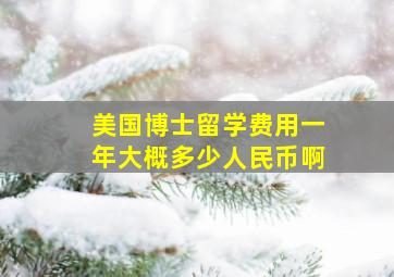 美国博士留学费用一年大概多少人民币啊